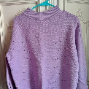Love Olive Co chunky lavender mock neck oversized sweater, women's size large